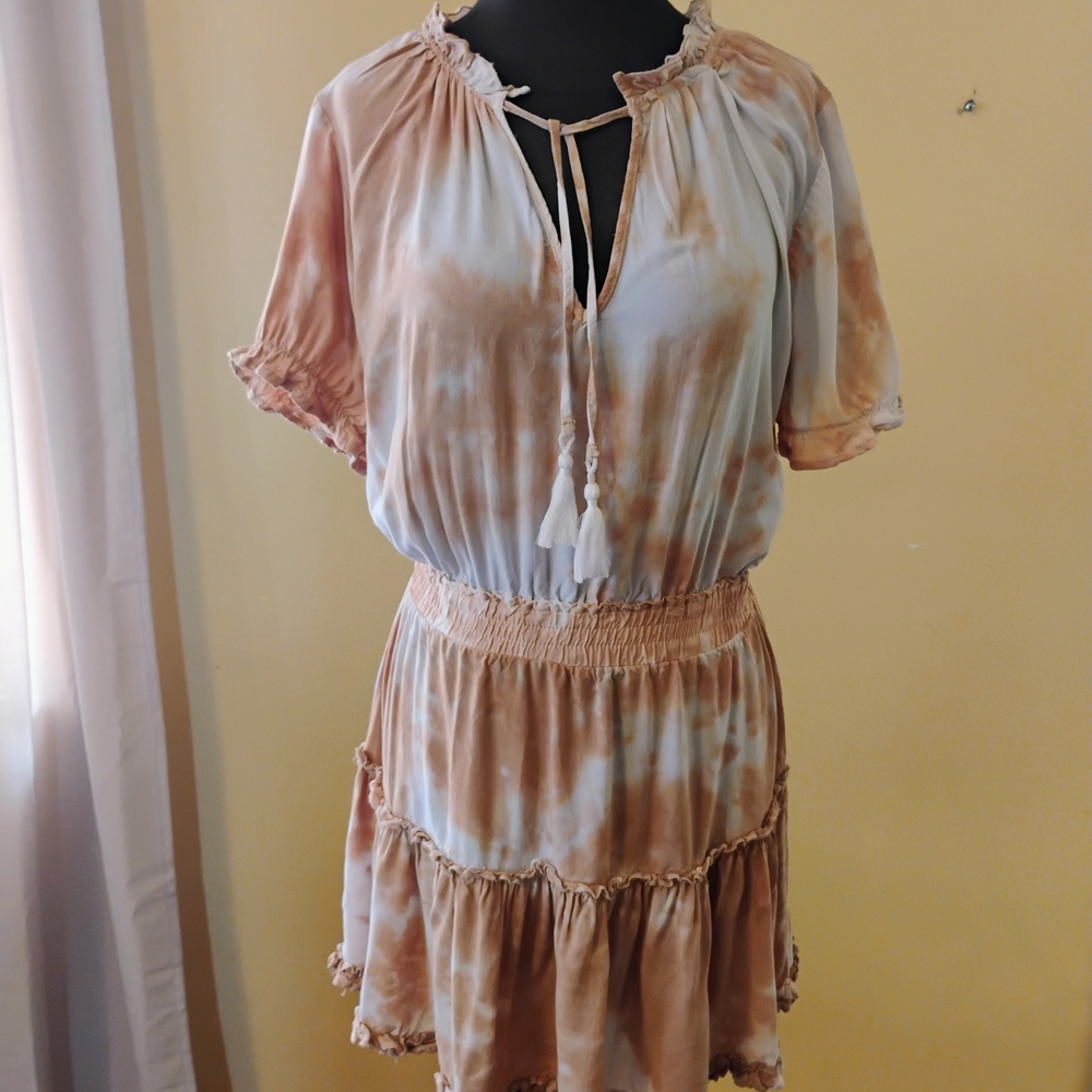 Rue21 Boho Tie-Dye Maxi Dress in Brown and Cream